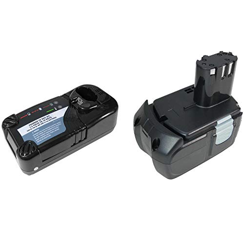 Pratico set 2 in 1 di Trade-Shop: batteria di ricambio da 18 V/4000 mAh/batteria agli ioni di litio + caricatore rapido da 1,5 A