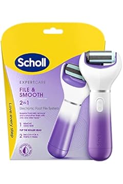 Scholl ExpertCare - Lima elettrica 2 in 1 e liscia, doppia velocità, per la rimozione di pelle dura e calli, batterie incluse