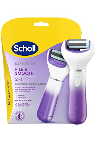 Scholl Velvet Smooth 2in1 File and Smooth Electric Foot File Pedi, for Hard Skin and Callus Removal