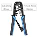 Hiija RJ45 Crimp Tool Cat5 Cat5e Crimping Tool, RJ-11, 6P/RJ-12, 8P/RJ-45 Crimp, Cut and Strip Tool with 20PCS Connectors, 20PCS Covers and Network Wire Stripper