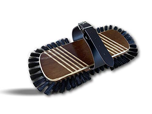 Brosse parquet avec Sangle | Lustrage des sols et parquets | Entretien Terres cuites lambris et béton ciré | Monture Bois | Ne Raye Pas | Fixation réglable...