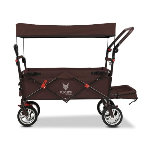 FUXLIFE Komfort-Bollerwagen FX-CT800 • Faltbar • Braun...