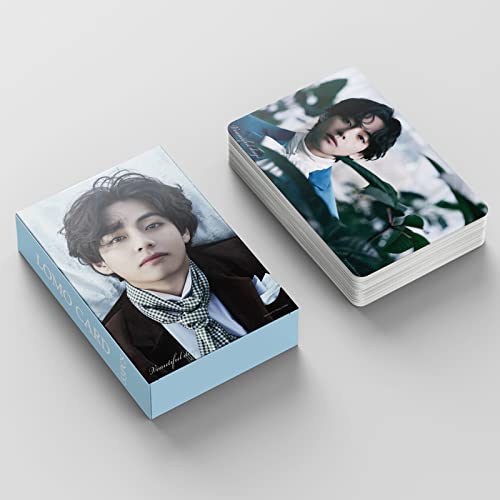 PYAJUU 55pcs V Photo Cards V Veautiful Day New Album Photocard Bangtan Boys V LOMO Cards Bangtan Boys Photocard Gift for Fans Daughter V Album Cards