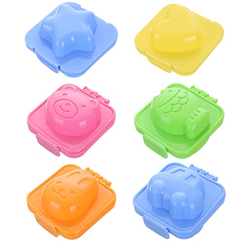 QEEQPF 6 moldes para huevos cocidos, bolas de arroz y sushi, accesorios para bento y bricolaje, adecuados para cocinas caseras, escuelas, guarderías y camping al aire libre