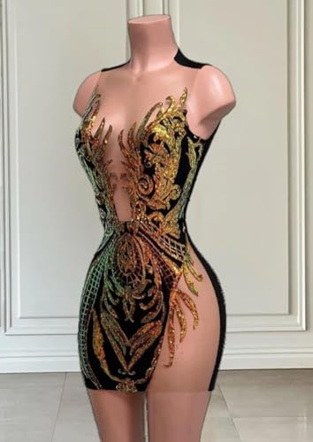 Short Prom Dresses Sequin Glitter Bodycon Pageant Celebrity Evening Party Dress3