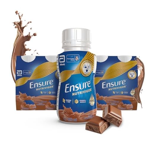 Ensure Nutrivigor - Complemento Alimenticio para Adultos, con HMB, Proteínas, Vitaminas y Minerales, como el Calcio - Sabor Chocolate - Pack de 8 Botellas x 220 ml