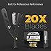The Cut Factory- Hair Cutting Scissors & Straight Razor Barber Kit with Leather Pouch – Professional Hair Scissors, Barber Scissors & Razor with 20 Replaceable Blades