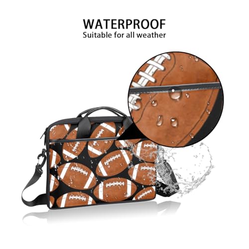 Bolso Maletín para Laptop Football 14-15 Pulgadas Negro y Marrón miniatura 3