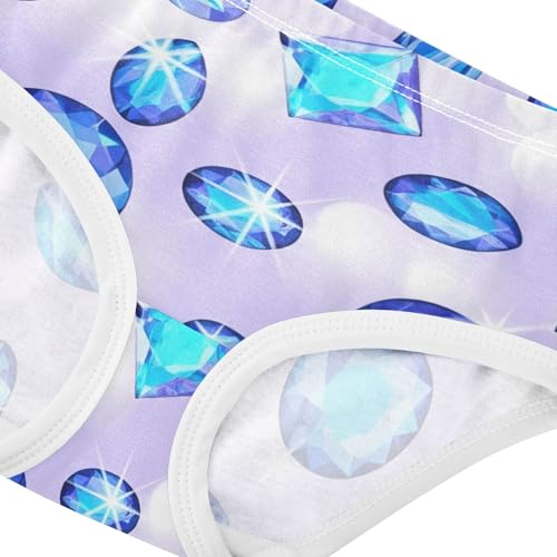 Sparkling Blue Gemstones Purple Girls Underwear Toddlers 2t Cotton Panties for Girl Bright Briefs Underpants4