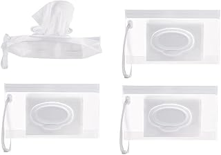 Baby Wipe Dispenser Bag,4Pcs Refillable Wipe Holder,Baby Wipes Container Wipe Dispenser,Reusable Travel Wet Wipe Pouch,Wet Wipes Pouches Dispenser Travel Wipes Holders,Wet Wipe Pouch, Travel Wipe Case