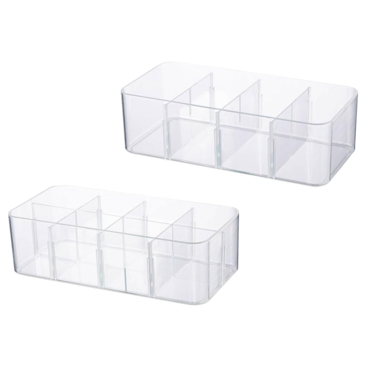 Boîte de rangement transparente compartimentée contre le désordre des tiroirs