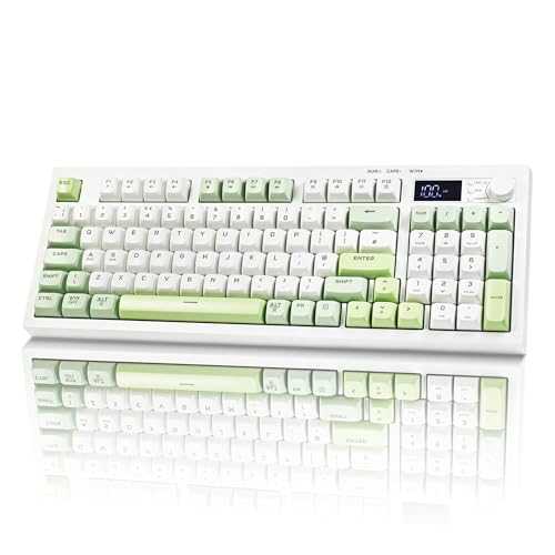 Bangsanth Wireless Keyboard, Quiet Keyboard for Work, Tri-mode BT5.0/2.4GHz/USB-C, RGB Backlight, 94-Key Creamy, Anti-ghosting Keys, Compatible with PC, Mac, Gaming Consoles