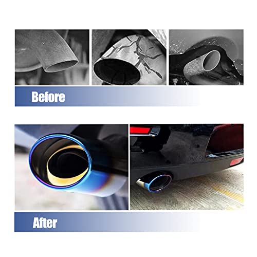 jeseny Pack-1 Car Polished Stainless Steel Exhaust Tail, 2.5\" to 3.3\" Car Exhaust Pipe Modified Tailpipe Flue Muffler, Compatible with Most Vehicles Exterior Rear Tip Pipe (Multicolored & Bending) - Thumbnail 2