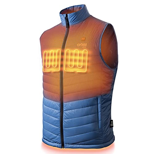 Dune Men’s Heated Vest - 10 hrs of Heat | 3 Heat Zones | with Battery & Charger | Machine Washable | All Day Warmth