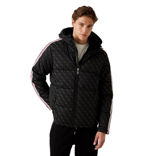 Chaqueta acolchada FUSCO 4G GUESS para hombre abrigo negro casual talla M