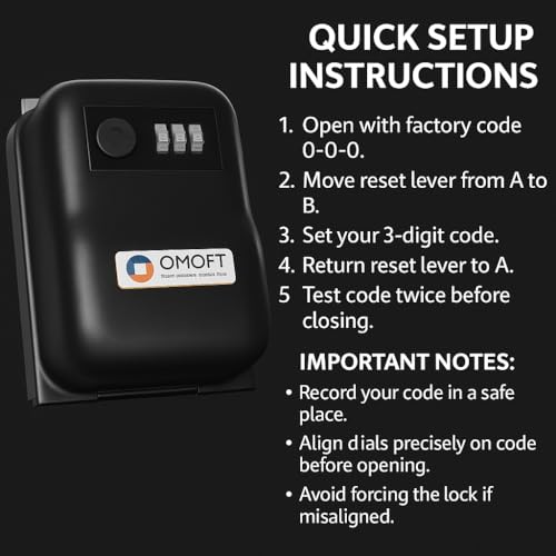 Omoft Corporation Key Holder Lock Box Large Capacity, 3 Digit Combination for House, Car, Real Estate, Auto Mechanic, Heavy Duty, Weatherproof, Car Window Mount, Outdoor Key Safe for Turo, Ride Share by Omoft Corporation - Image 6