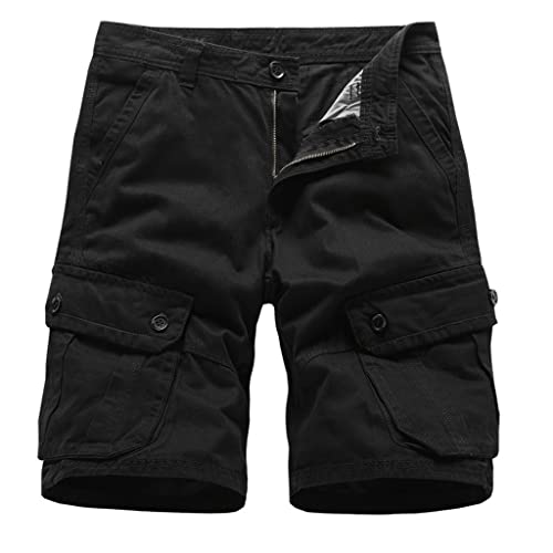 Short homme décontracté en coton uni coupe droite beach