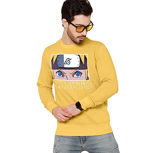 Image of Free Authority Men's Cotton Blend Crew Neck Sweatshirt (8905030609402 Yellow 2XL)