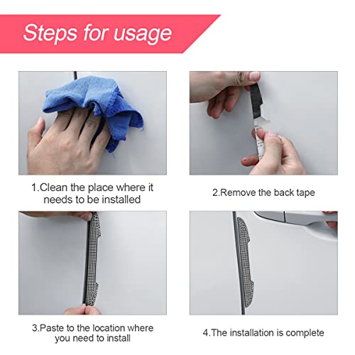 4PCS Bling Car Door Handle Scratch Protector, Black - Image 4