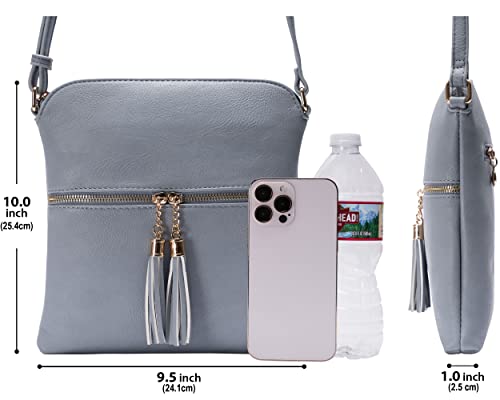 Image of Solene Womens Lightweight Medium Crossbody Purse with Tassel, Perfect Size Crossbody Bags for Daily Use, travel