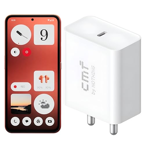 Image of CMF 33W Original Type C Charger Adapter for CMF Phone 1, Nothing Phone 2a Plus, Phone 2a,2, 1, Samsung M35, M55s, Buds, Tablet, Pad Support USB C 33 W Power Delivery Adaptor, White
