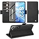 Handyhülle für Samsung Galaxy S22 5G Hülle mit Schutzfolie, Schutzhülle Standfunktion Kartenfach Wallet Premium Leder Flip Case Cover Stoßfeste Klapphülle Galaxy S22 5G 6,1 Zoll