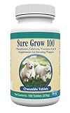 PetAg Sure Grow 100 - Puppy Vitamins - Calcium & Phosphorus Supplement for Dogs - 100 Tablets