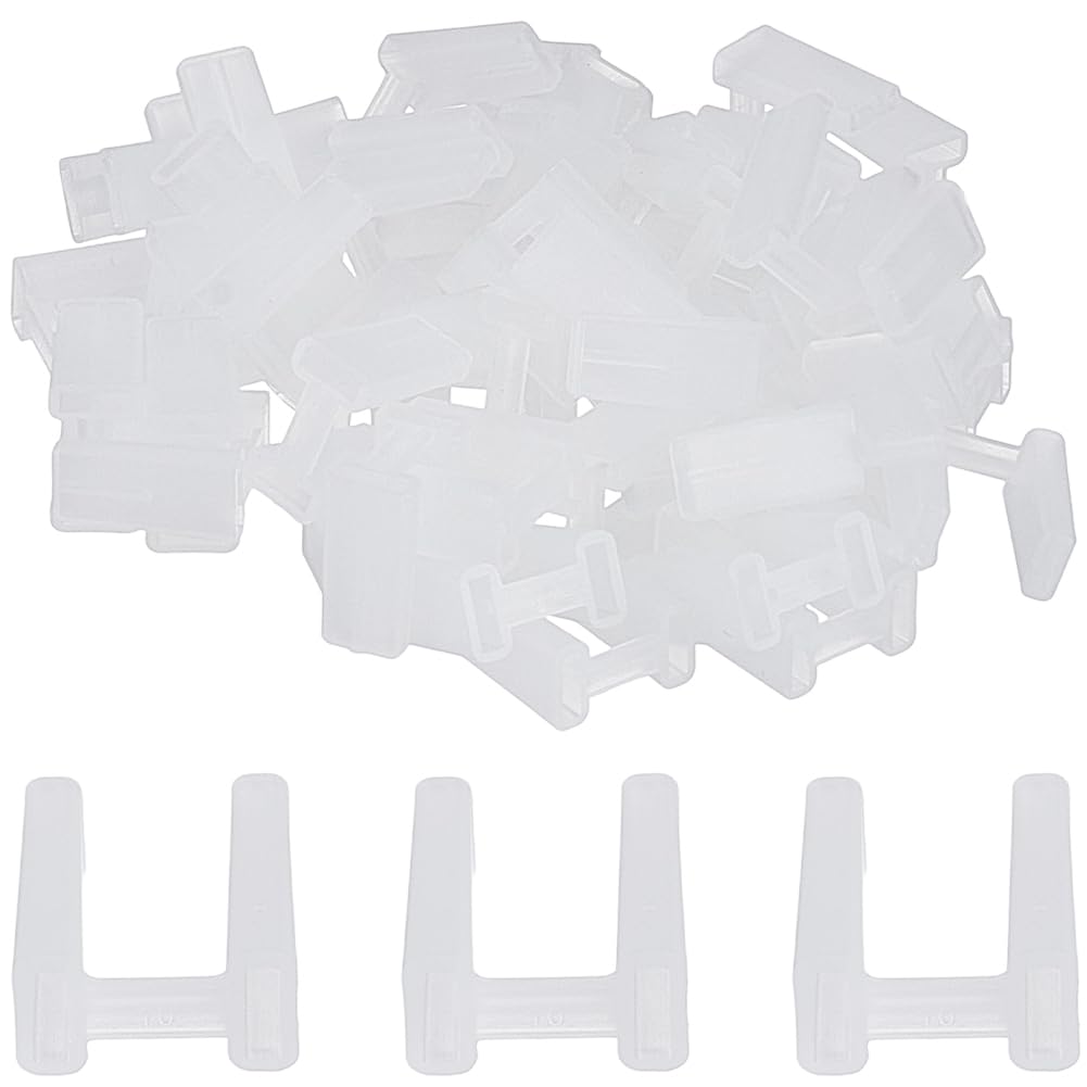 CREATCABIN 90Pcs Cord Prong Cover Plastic Plug Covers Prong Protector 2 Pin Power Plug Clear Safety Cap Plug Outlet Cover 2 Prong Protector Caps Dust for Home Office Power Socket 1.6x1.8cm
