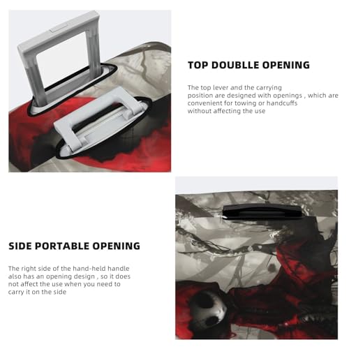 Dark Red Hooded Girl Travel Luggage Covers - Elasticity Suitcase Covers Protector for Luggage 18-32 Inch4