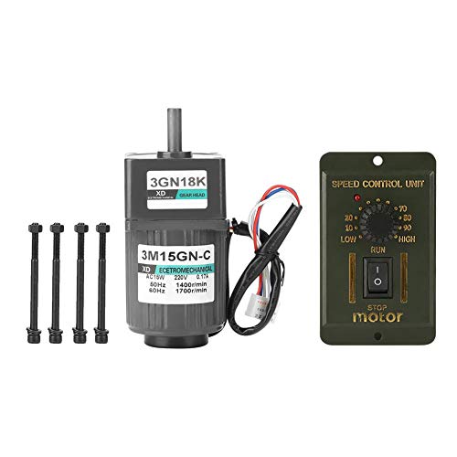 Preisvergleich Produktbild Asynchroner Untersetzungsgetriebemotor, AC220V 15W Einphasen-Asynchrongetriebemotor Verstellbarer Drehzahlmotor mit Regler(18K)