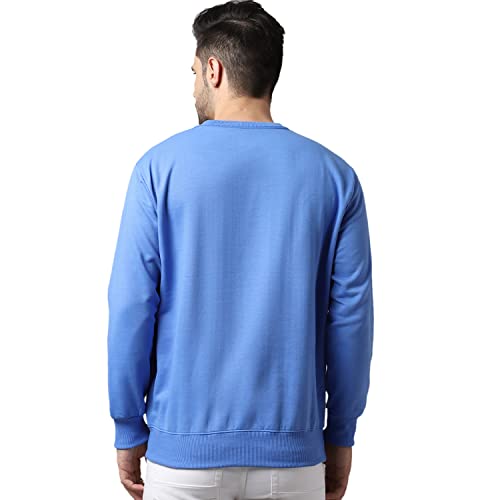 Image of BZR-Men's Fleece Round Neck Regular Sweatshirt (Sw Rrn Black 01-L Black L)(1903)