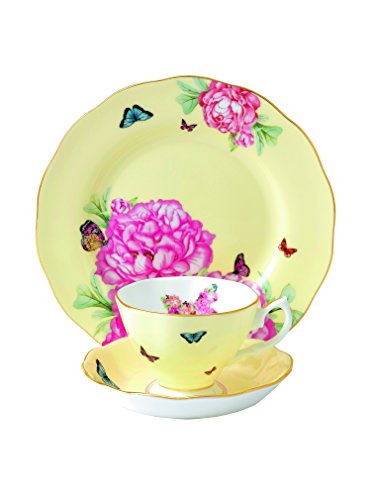 Con confezione regalo. Miranda Kerr by Royal Albert Joy tazzine/piattino/Piatto 20 cm, Set 3 Pezzi.