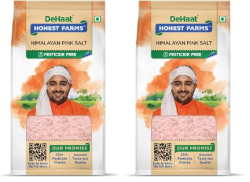 Image of DeHaat Honest Farms Pesticide Free Himalayan Pink Salt 1 KG (Pack of 2)