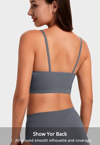 Angelhood Sports Cami Bras Pack for Women - Basic V-Neck Padded Seamless Bras with No Underwire3