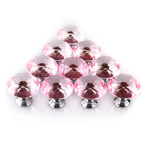 Pomello in vetro di cristallo da 30 mm a forma di