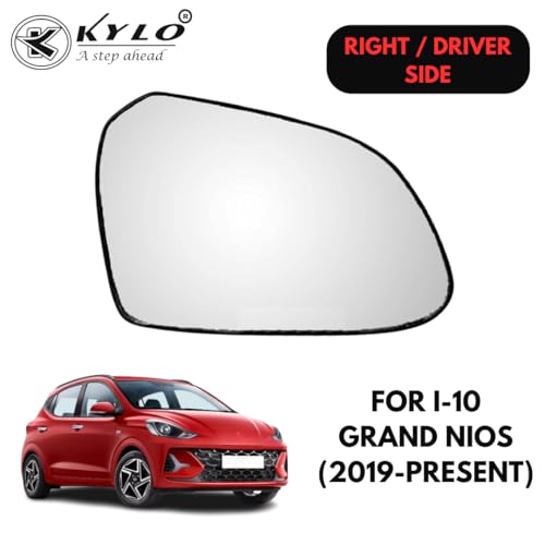 Image of KyloXtreme Grand I-10 Nios (2019-Present) Driver Side (Right Side) Car Side Mirror Glass /Tukdi /Sub Mirror Plate