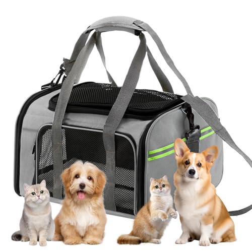 Bolsa Transporte Pet Ventilação em 4 lados Bolsa Transporte Pet Avião Para LATAM Paw Up (Cinza)