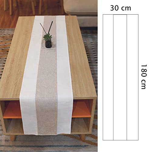 EULOND Runner Tavola Moderno, Runner da Tavolo in Canapa di Bamboo, Utilizzato per la Decorazione d'interni in Stile Naturale Retrò, Riunioni di Famiglia, Matrimoni, ecc. - 180 × 30cm - immagine 5
