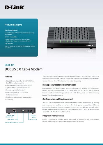 D-Link Docsis 3.0 Cable Modem (Dcm-301) Compatible With Comcast Xfinity, Time Warner Cable, Charter, Cox, Cablevision, And More #TOP3