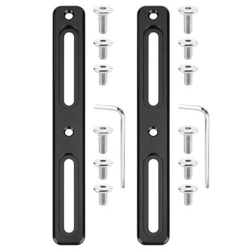 Cosmos 2 Pcs Bike Water Bottle Cage Adapter Adjustable Bicycle Bottle Cage Mount Brackets 2 Slots Cycling Water Bottle Holder Mounting Base for Mountain Road Bike (Black)