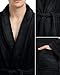 NY Threads Mens Robe, Luxury Plush Fleece Mens Bathrobe, Spa Bath Robe for Men, Large-X-Large, Black