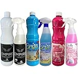 Lalucca 6 Spanish Cleaning Products Bundle Giftset, 3x Empire Talco Bresa Multisurface Cleaner Spray 750ml, 3x Empire Talco Bresa Floor Cleaner 1L Household Cleaning Essentials Cleaning Kit