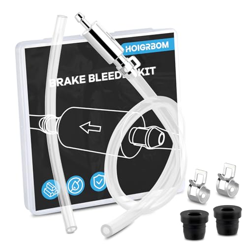 HOIGRBOM Brake Bleeder Hose Kit Brake Fluid Bleeder Kit with 2 PCS Brake Bleeder Hose One Way Check Valve Versatile Break Bleeder Kit for Car Motorbike Bike