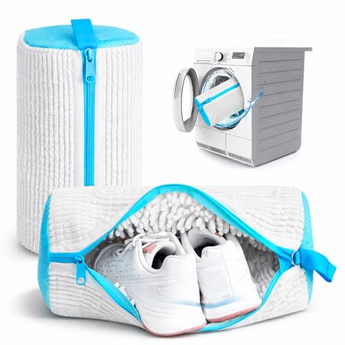 Image of Shoe Washing Machine Bag, 2 Pack XXL Laundry Bag for Washer & Dryer, Mesh Sneaker Wash Cleaner, Heavy Duty Zipper, Protects Shoes & Machine, Reusable