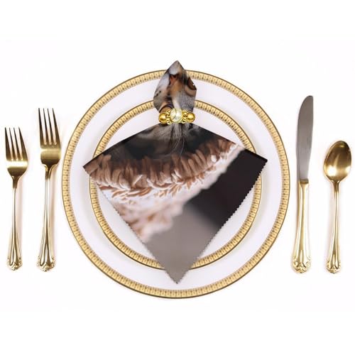 Servilletas de Tela Cuadradas de Poliéster Floral 4 Pcs miniatura 3