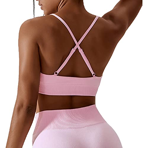 VYLYNL Ropa deportiva para mujer, ropa interior de yoga, 2, rosa, M