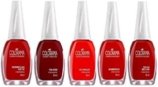 Kit 5 Esmaltes Vermelhos Colorama Mais Vendidos