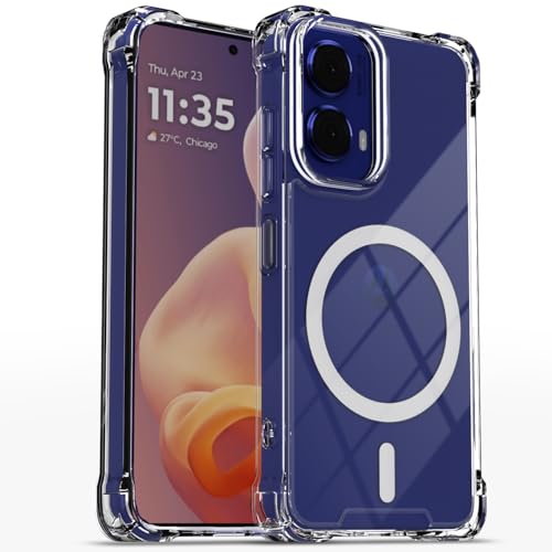 Image of Pikkme Back Cover for Motorola Moto G85 5G Mag-Safe Shockproof PC + TPU | Protective Case Magnetic Support | Bumper Case (Transparent Mag-Safe)