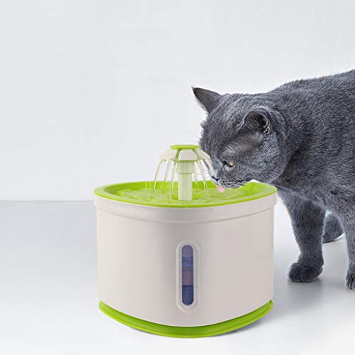 J-Feifei 2L LED bebedouro para cães e animais de estimação automático elétrico USB mudo fonte de águ
