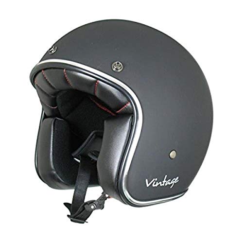 AMX, casco moto jet vintage negro mate, L Cover